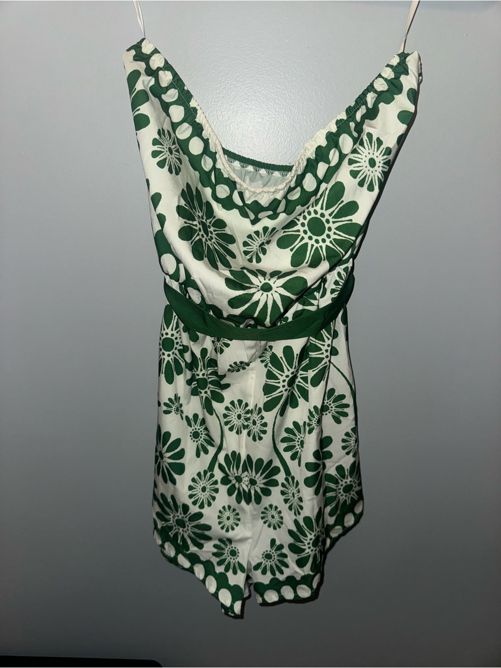 Green Floral Cowl Neck Women's Top